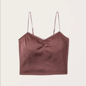 Abercrombie and Fitch Satin Cami - BROWN - XS